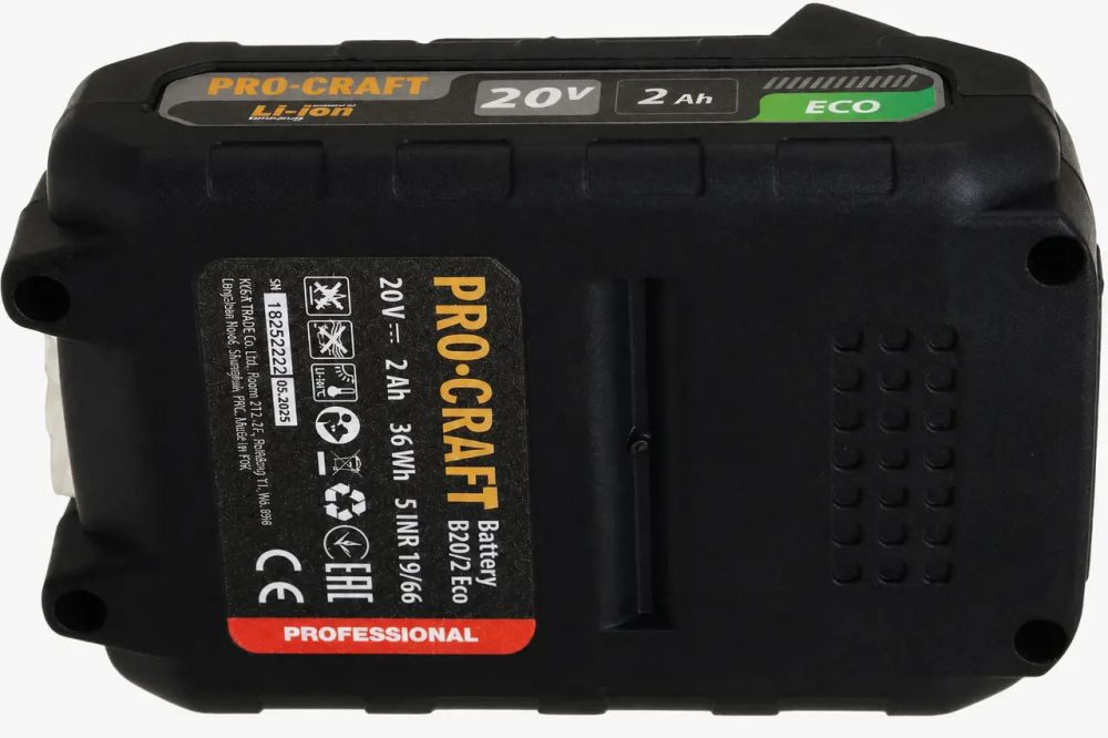 Акумуляторна батарея Procraft 20В, 2 А*год