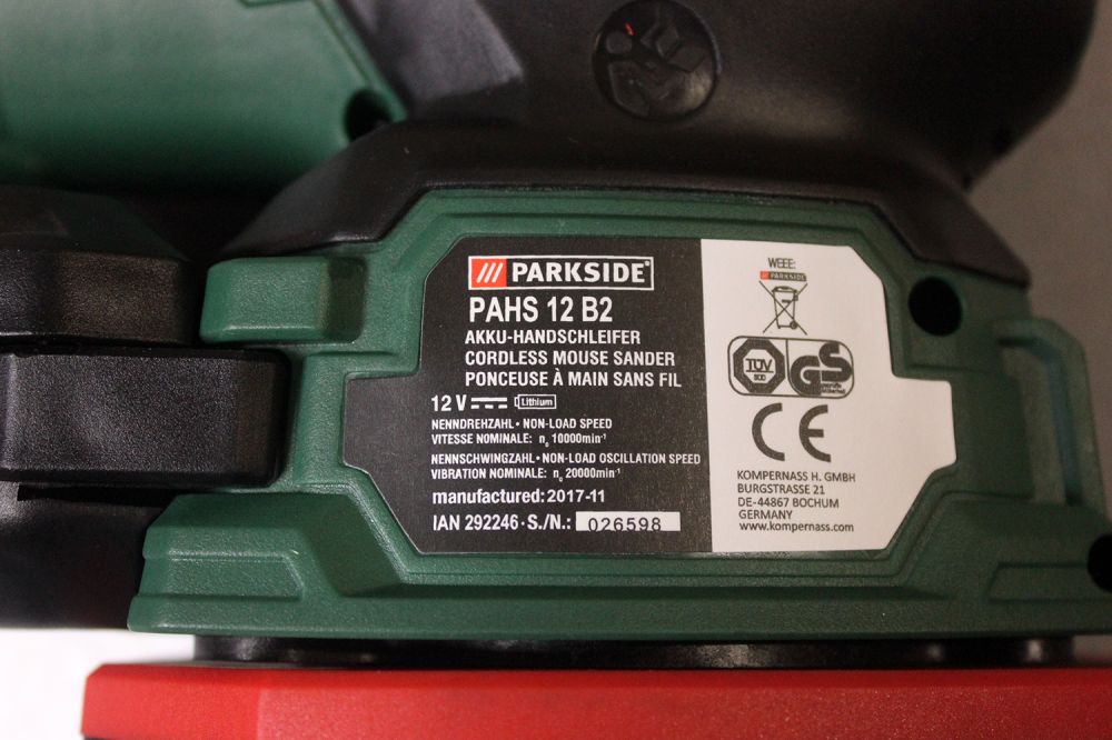 Ручна шліфувальна машина акумуляторна PARKSIDE PAHS 12 B2,