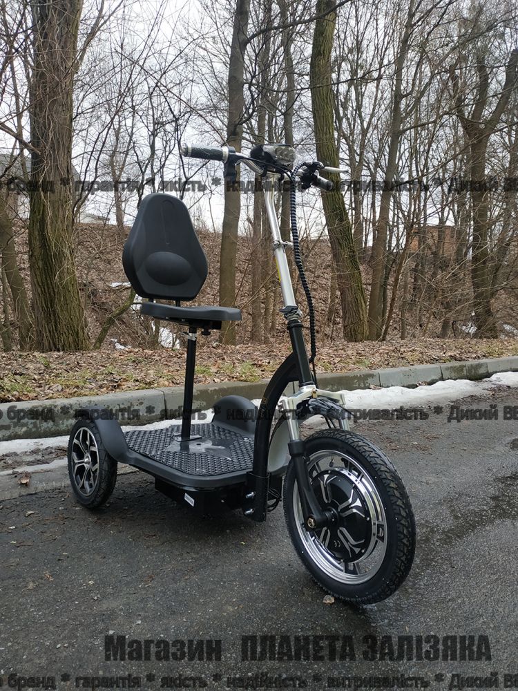 Електросамокат T06-3 48v 500W 12Ah - SM чорний з сидінням (сидіння - спинка)