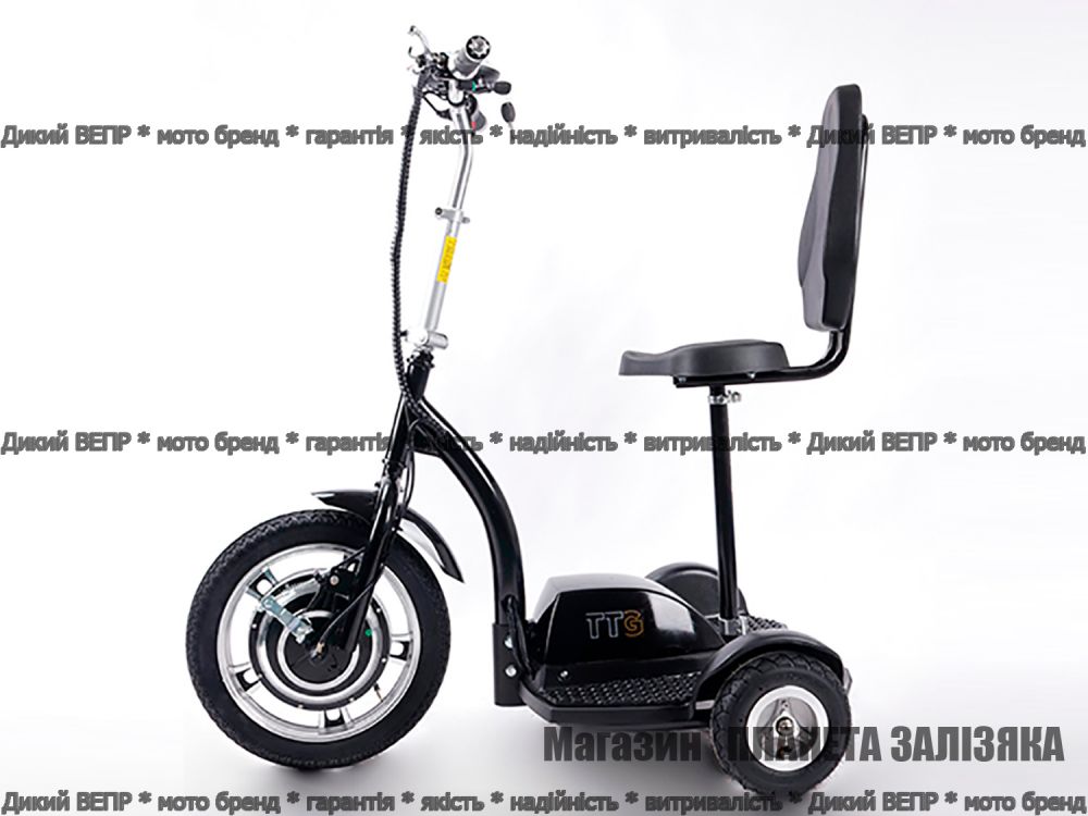 Электросамокат T06-1 36V 350W 12Ah - SM черный с сиденьем (сиденье — спинка)