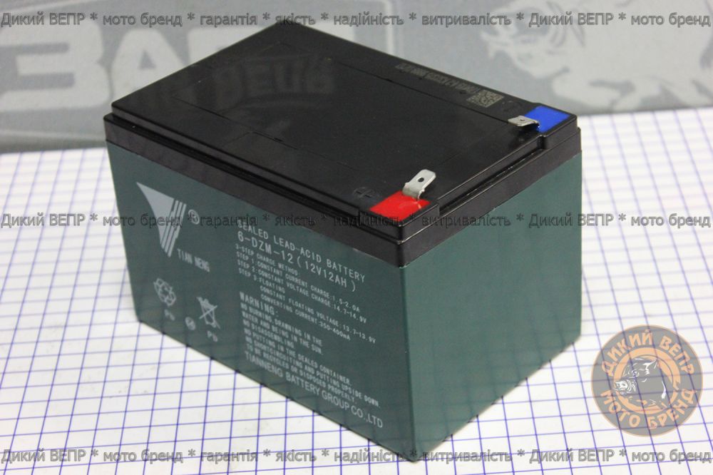 Аккумулятор TIAN NENG 6-DZM-12 12V 12Ah для электровелосипеда Заря Дельта