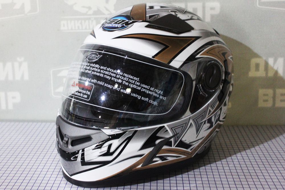 Шлем GEON 952 Интеграл Tattoo white/bronze