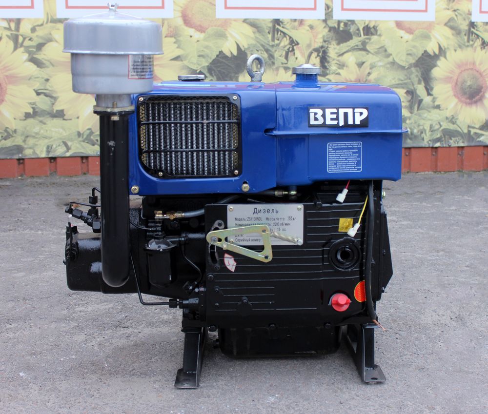 Двигун дизельний Вепр 151E 15 к.с. електростартер до мототрактору