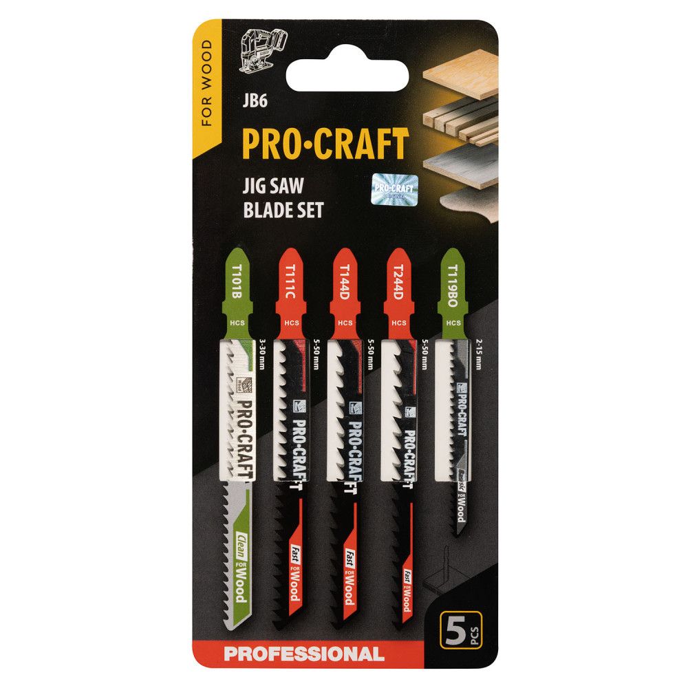 Набір пильних полотен для лобзика Procraft JB6
